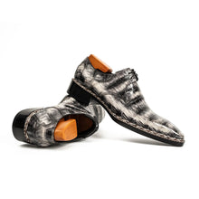 Load image into Gallery viewer, Black Croc-Pattern Norwegian Oxford