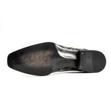 Load image into Gallery viewer, Black Croc-Pattern Norwegian Oxford