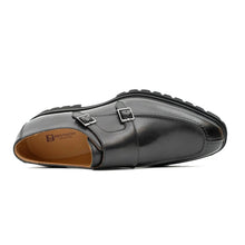 Load image into Gallery viewer, Black Double Monk Strap Leather Shoes