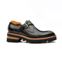 Load image into Gallery viewer, Black Leather Monk Strap Shoes with Chunky Soles
