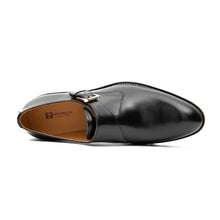 Load image into Gallery viewer, Black Leather Monk Strap Shoes with Chunky Soles