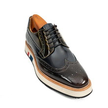 Load image into Gallery viewer, Black & Brown Brogues with Striped Sole