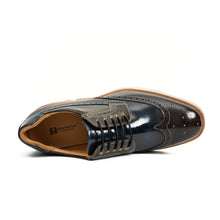 Load image into Gallery viewer, Black & Brown Brogues with Striped Sole