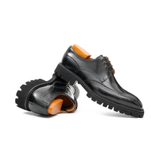 Load image into Gallery viewer, Black derby brogue shoes