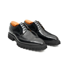 Load image into Gallery viewer, Black derby brogue shoes