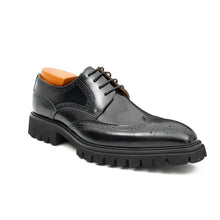 Load image into Gallery viewer, Black derby brogue shoes