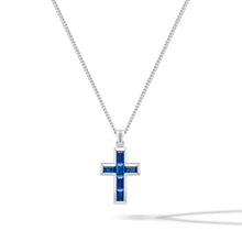 Load image into Gallery viewer, Gemstone Cross Pendant - Sapphire