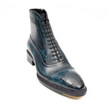 Load image into Gallery viewer, Blue Genuine Alligator Leather Boots Goodyear Norwegian Welt