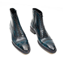 Load image into Gallery viewer, Blue Genuine Alligator Leather Boots Goodyear Norwegian Welt