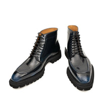 Load image into Gallery viewer, Blue Patent Lug Sole Boot