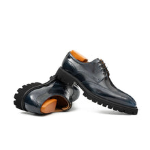 Load image into Gallery viewer, Blue derby brogue shoes