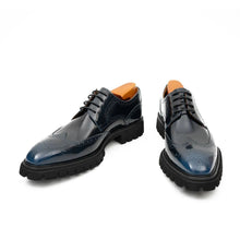 Load image into Gallery viewer, Blue derby brogue shoes