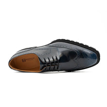 Load image into Gallery viewer, Blue derby brogue shoes