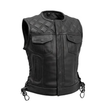 Load image into Gallery viewer, Bonnie - Women's Motorcycle Leather Vest - Diamond Quilt