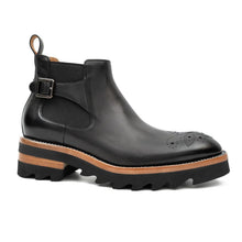 Load image into Gallery viewer, Brogue Chelsea Boots Black