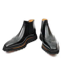 Load image into Gallery viewer, Brogue Thick-Soled Chelsea Boot 2891 Black