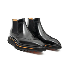 Load image into Gallery viewer, Brogue Thick-Soled Chelsea Boot 2891 Black