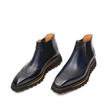 Load image into Gallery viewer, Brogue Thick-Soled Chelsea Boot 2891 Blue