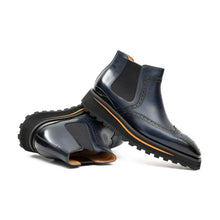 Load image into Gallery viewer, Brogue Thick-Soled Chelsea Boot 2891 Blue