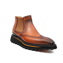 Load image into Gallery viewer, Brogue Thick-Soled Chelsea Boot 2891 Brown