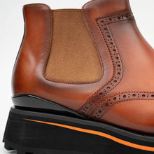 Load image into Gallery viewer, Brogue Thick-Soled Chelsea Boot 2891 Brown