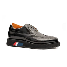 Load image into Gallery viewer, Brogue Wingtip Derby Black Platform Shoe
