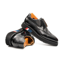 Load image into Gallery viewer, Brogue Wingtip Derby Black Platform Shoe
