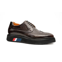 Load image into Gallery viewer, Brogue Wingtip Derby Burgundy Platform Shoe