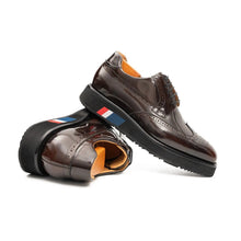 Load image into Gallery viewer, Brogue Wingtip Derby Burgundy Platform Shoe