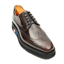 Load image into Gallery viewer, Brogue Wingtip Derby Burgundy Platform Shoe