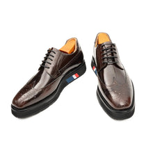 Load image into Gallery viewer, Brogue Wingtip Derby Burgundy Platform Shoe