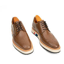 Load image into Gallery viewer, Brown Brogue Shoes with Colorful Sole