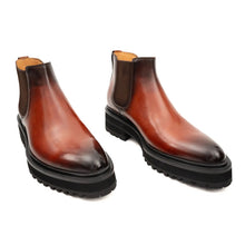 Load image into Gallery viewer, Brown Burnished Leather Chelsea Boot