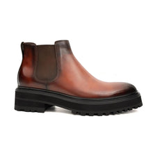 Load image into Gallery viewer, Brown Burnished Leather Chelsea Boot