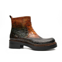 Load image into Gallery viewer, Brown Crocodile Leather Boots Goodyear Norwegian Welt 8013