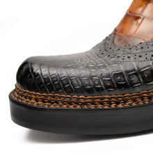 Load image into Gallery viewer, Brown Crocodile Leather Boots Goodyear Norwegian Welt 8013