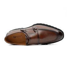 Load image into Gallery viewer, Brown Double Monk Strap Leather Shoes