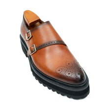 Load image into Gallery viewer, Brown Dual-Buckle Chunky Sole Brogues