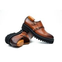 Load image into Gallery viewer, Brown Dual-Buckle Chunky Sole Brogues