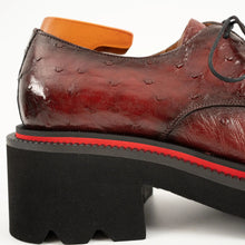 Load image into Gallery viewer, Burgundy Ostrich Derby Shoes with Tasse