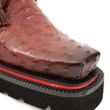 Load image into Gallery viewer, Burgundy Ostrich Derby Shoes with Tasse