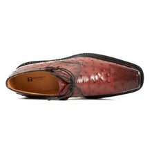 Load image into Gallery viewer, Burgundy Ostrich Derby Shoes with Tasse