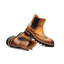 Load image into Gallery viewer, Burnished Brogue Platform Chelsea