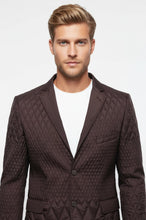 Load image into Gallery viewer, Slim Fit Brown Quilted Blazer - Wessi