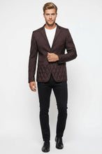 Load image into Gallery viewer, Slim Fit Brown Quilted Blazer - Wessi