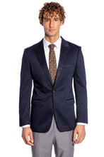 Load image into Gallery viewer, Navy Blue Plain Slim-Fit Jacket - Wessi