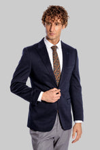 Load image into Gallery viewer, Navy Blue Plain Slim-Fit Jacket - Wessi