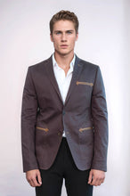 Load image into Gallery viewer, Double Button Mono Lapel Bag Pocket Cotton Brown Jacket-Wessi