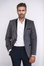 Load image into Gallery viewer, 2 Buttons Pocket Piping Velvet Grey Jacket