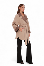 Load image into Gallery viewer, Sandro Cashmere Blend Overcoat in Beige